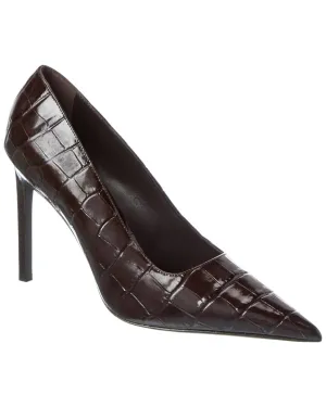 Michael Kors Martine Runway Croc-Embossed Leather Pump