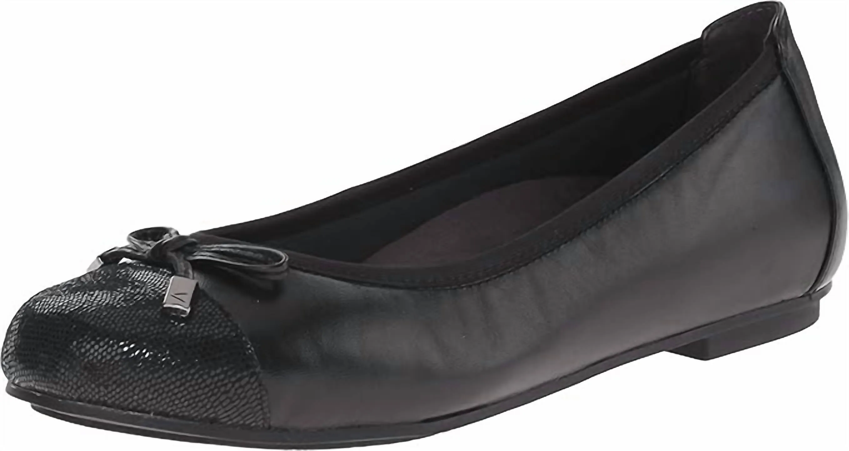 Minna Ballet Flat Shoes-Wide In Black