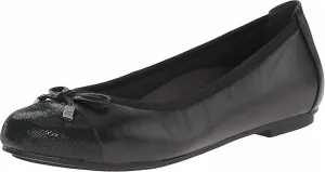 Minna Ballet Flat Shoes-Wide In Black