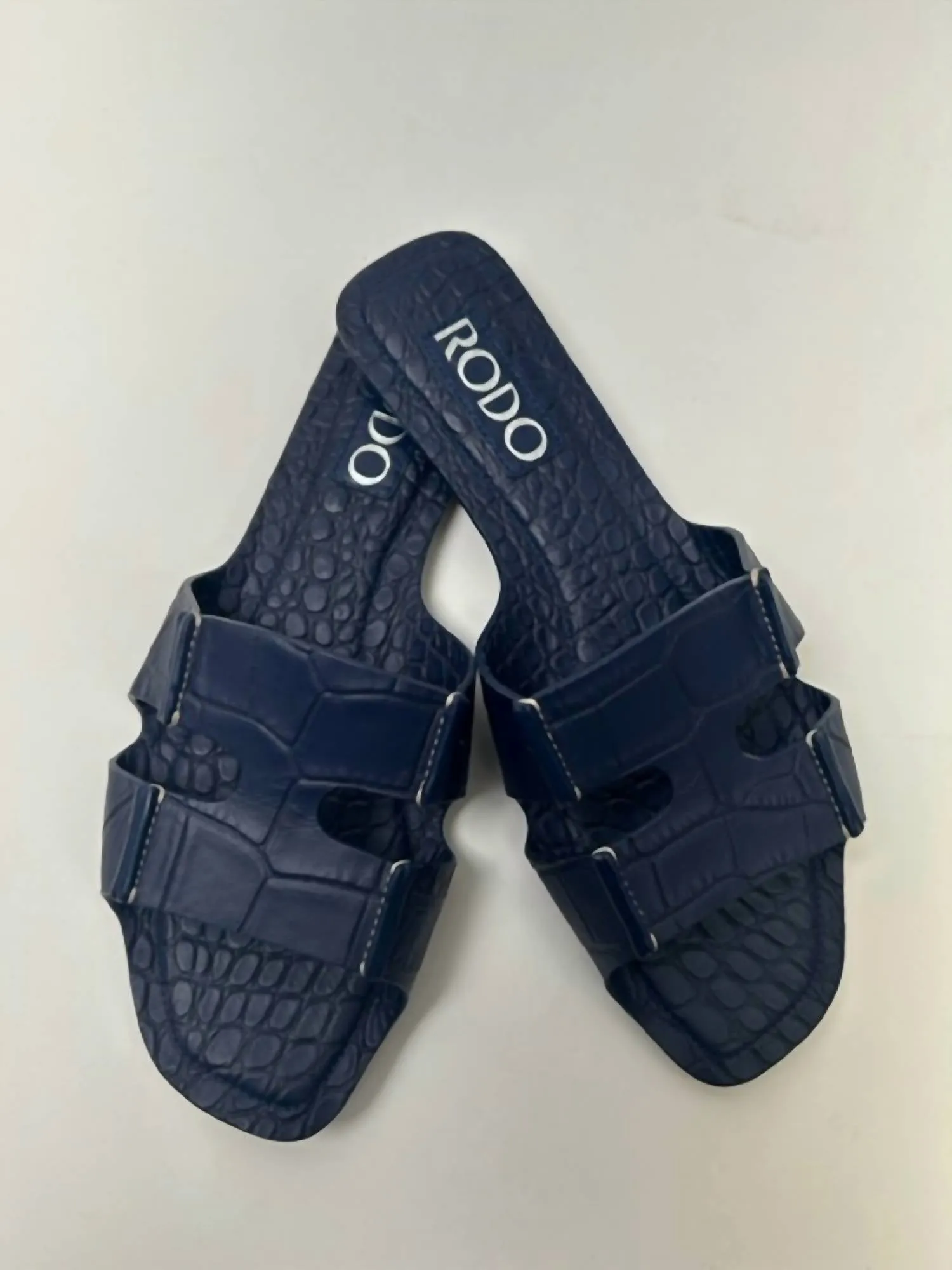 Moc Croc Flat In Dark Blue