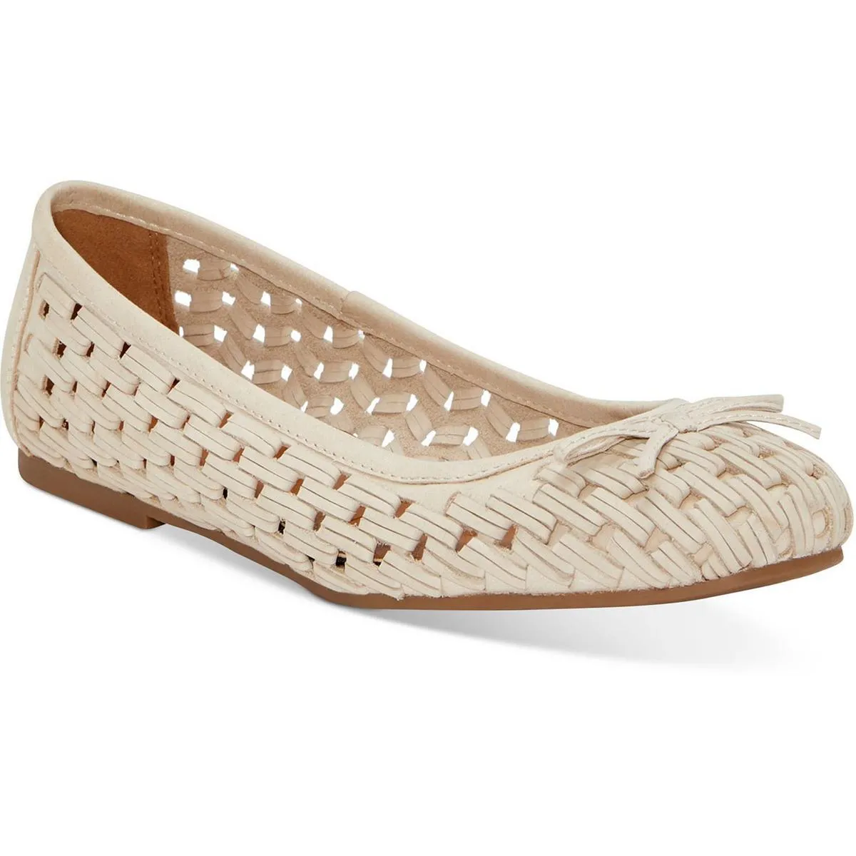 MOGENI Womens Leather Ballet Flats