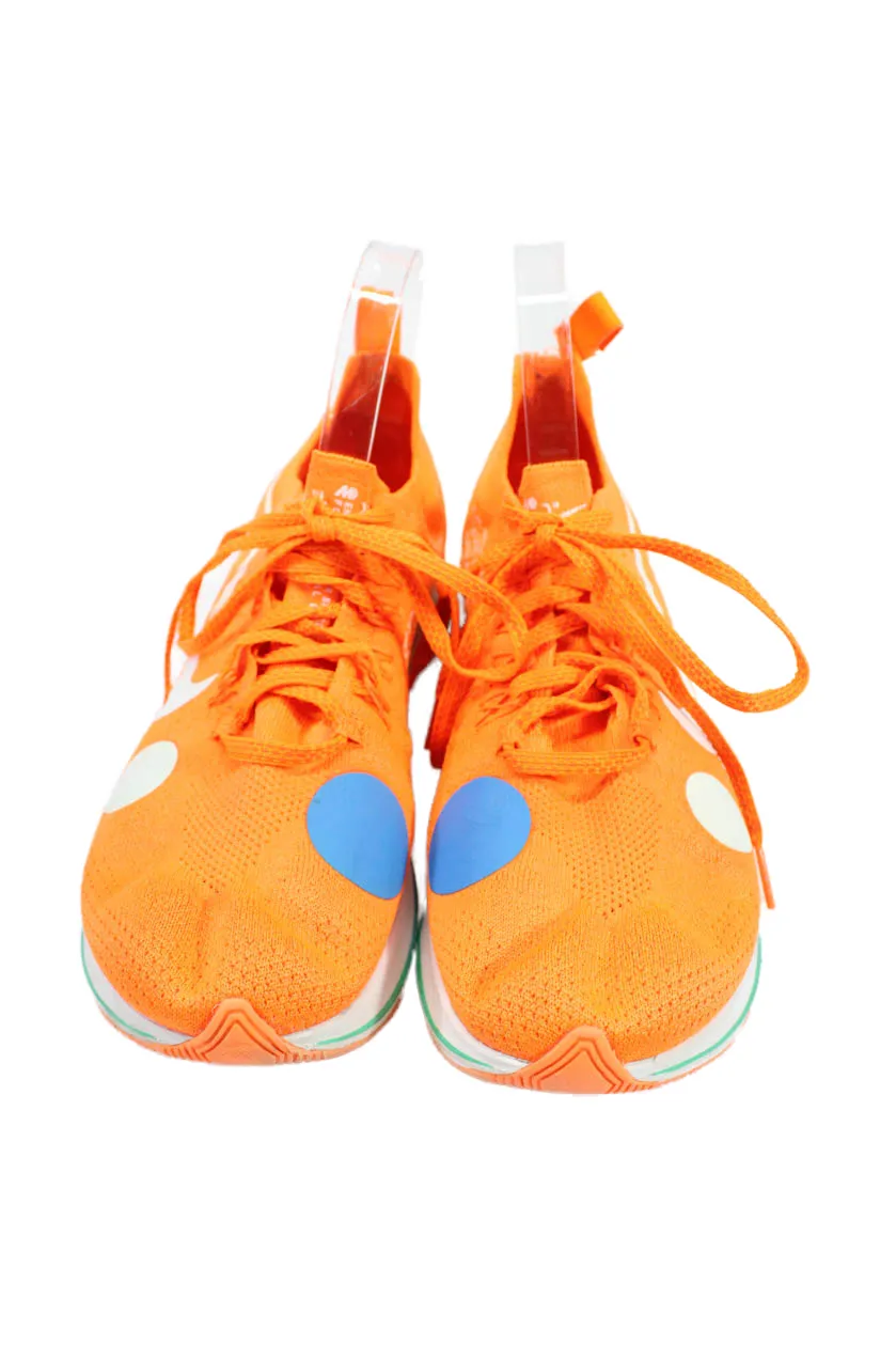 Nike x Off White Womens Lace Up Knit Foam Running Sneakers Orange White