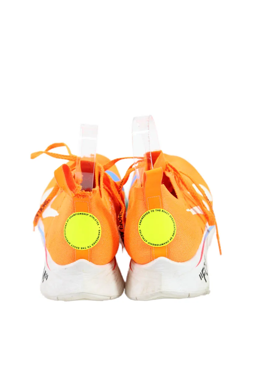 Nike x Off White Womens Lace Up Knit Foam Running Sneakers Orange White