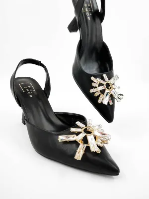 Noor Brooch Heels In Black