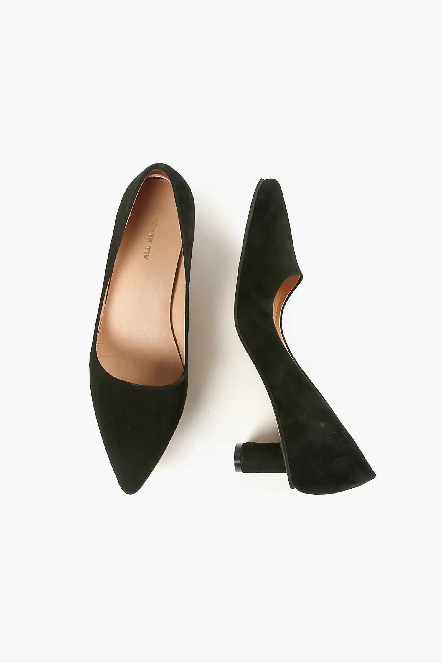 Oval Kitten Pump In Black