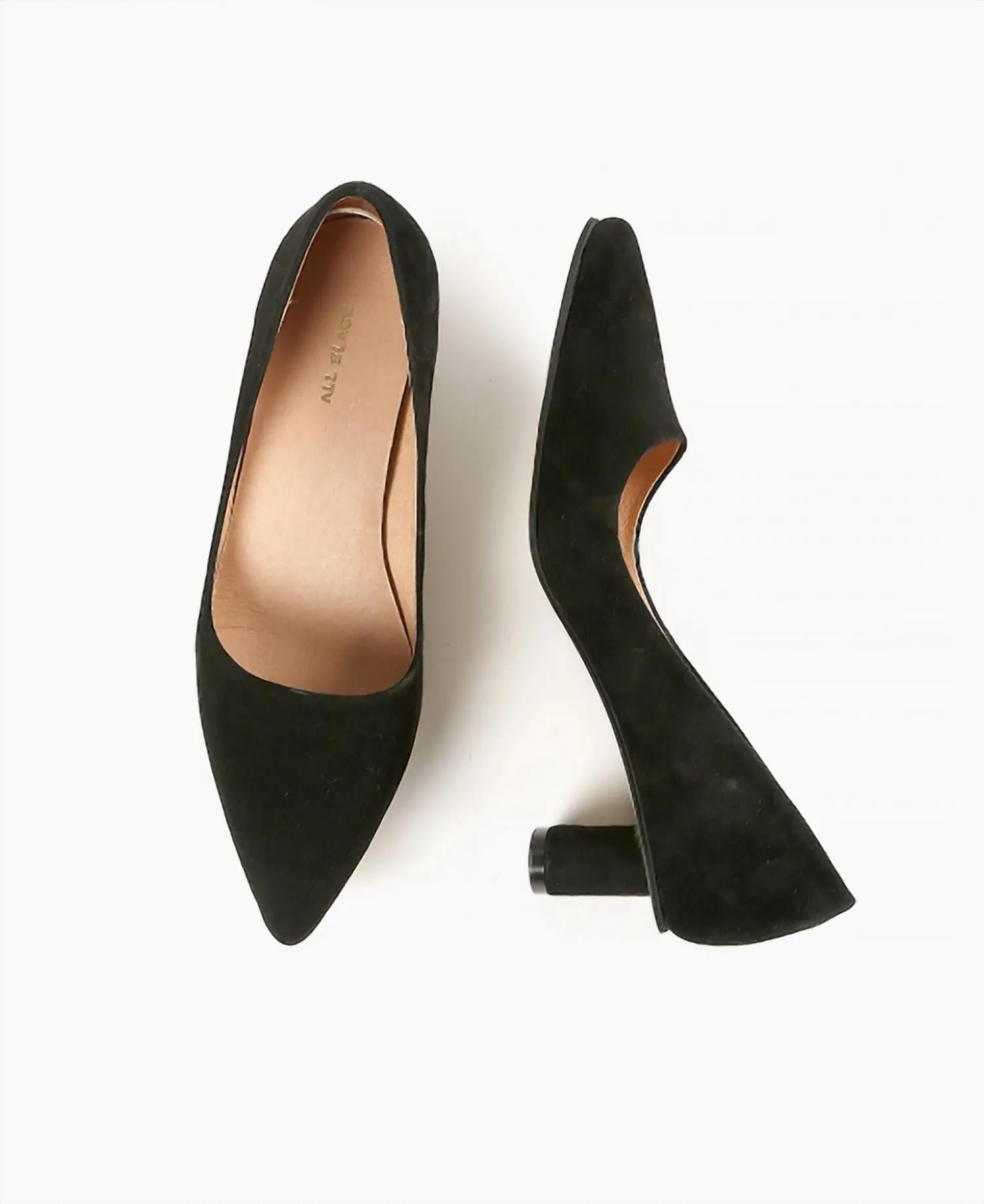 Oval Kitten Pump In Black