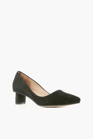 Oval Kitten Pump In Black