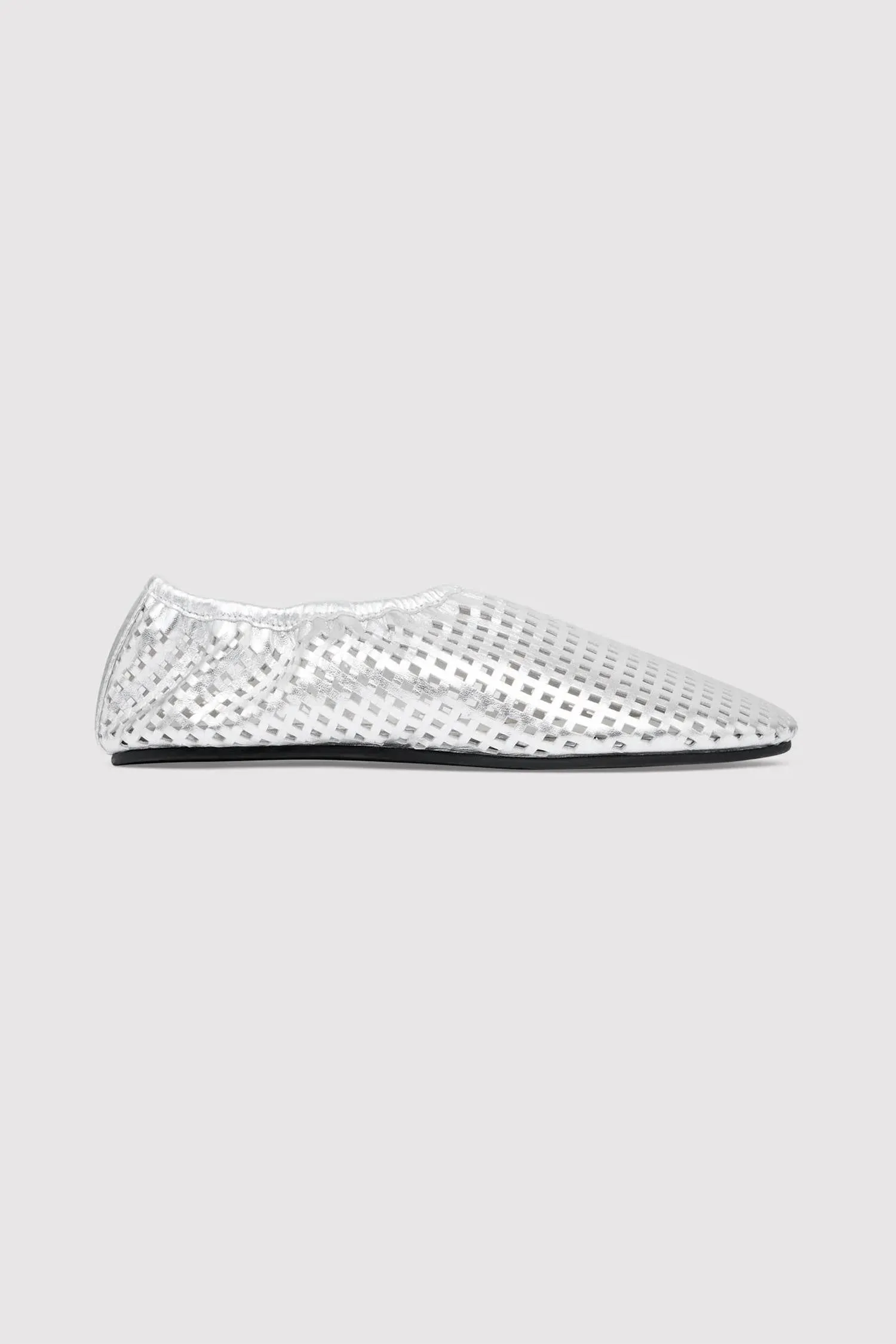 Perforated Ballet Flat In Silver