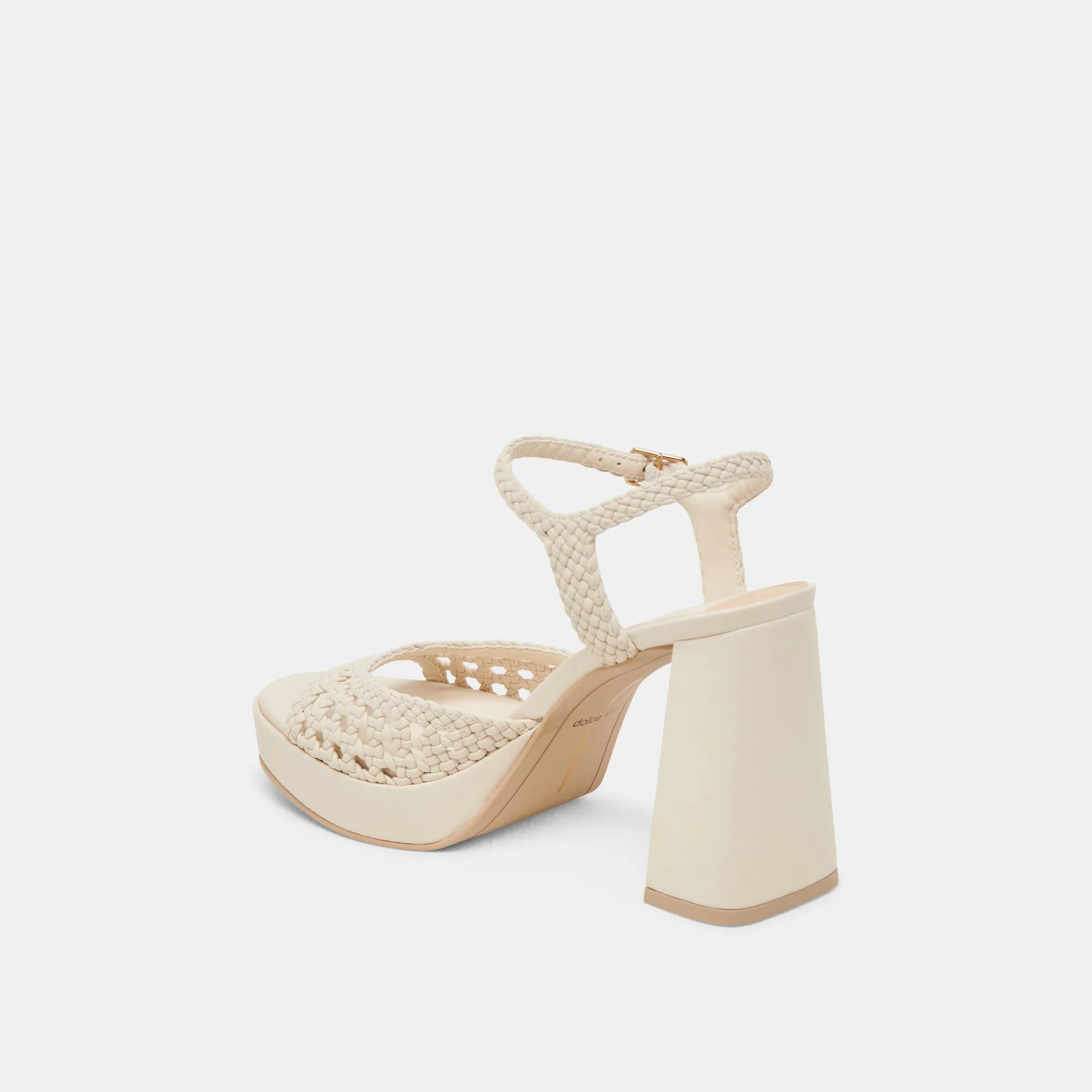 PEYTEN WIDE HEELS CREME WOVEN STELLA