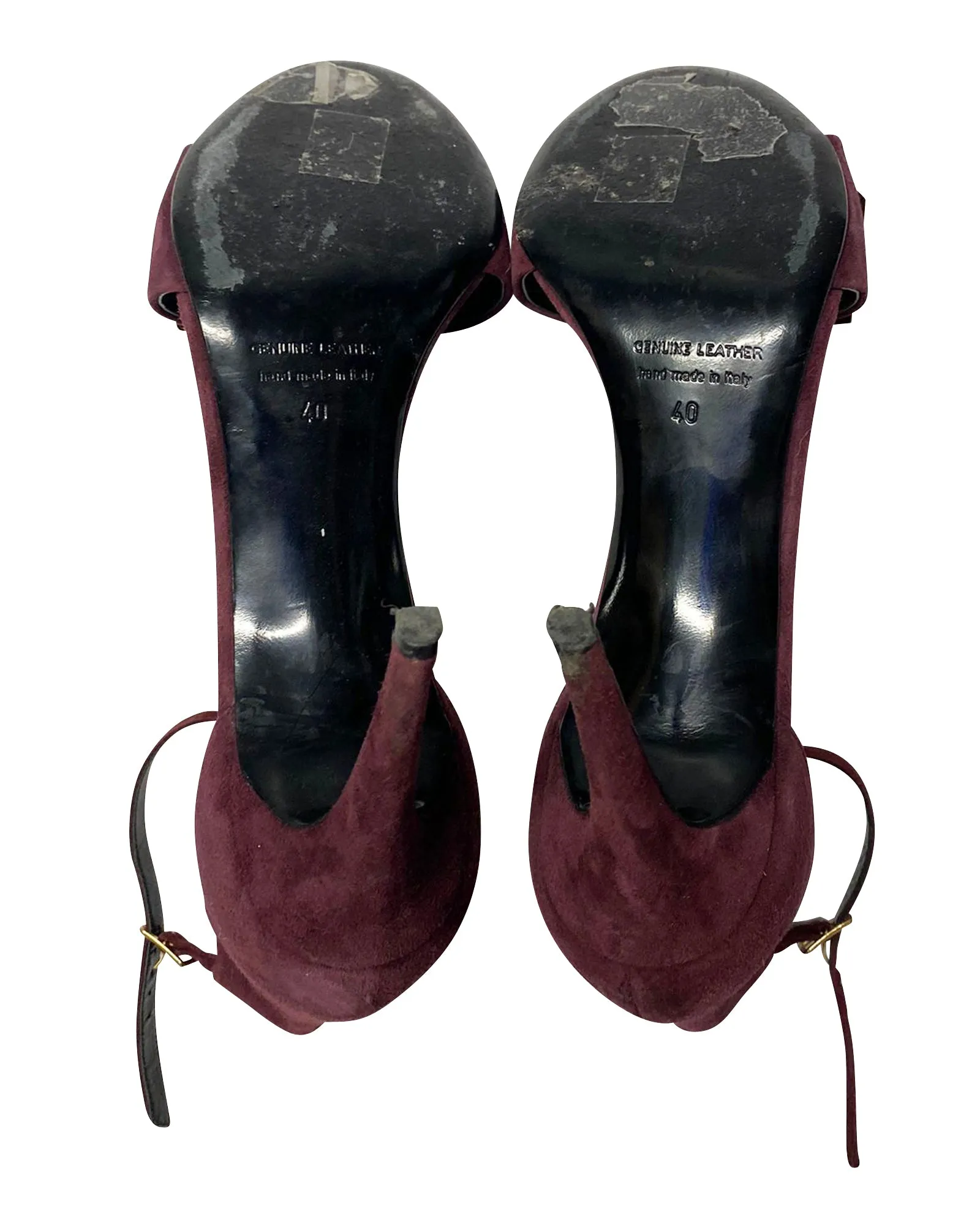 Pierre Hardy 3D Cube Ankle Strap Heels in Burgundy Suede