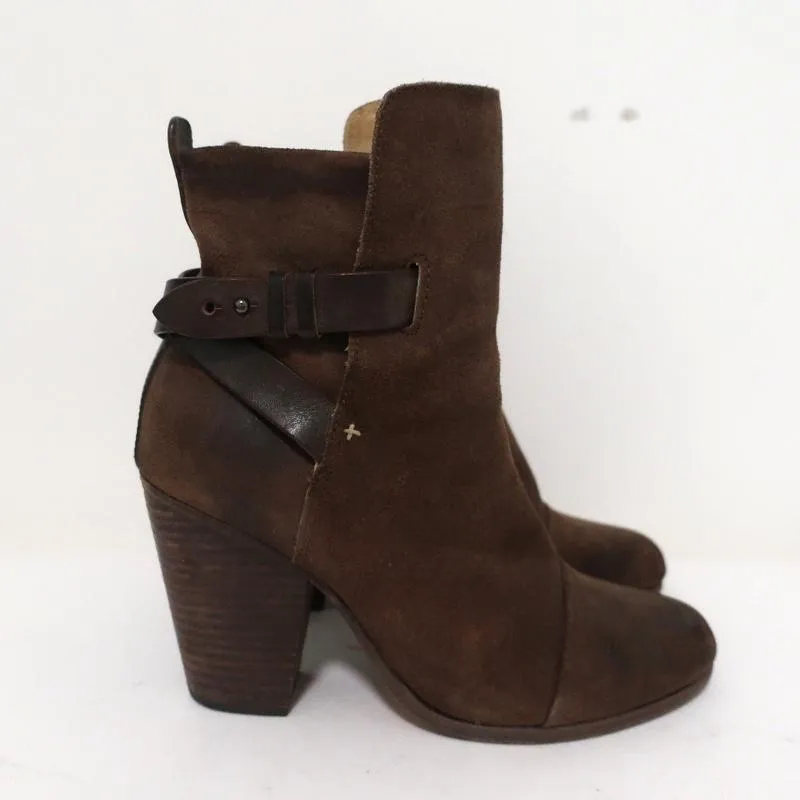 Rag & Bone Kinsey Ankle Boots Brown Suede & Leather Size 38 High Heel