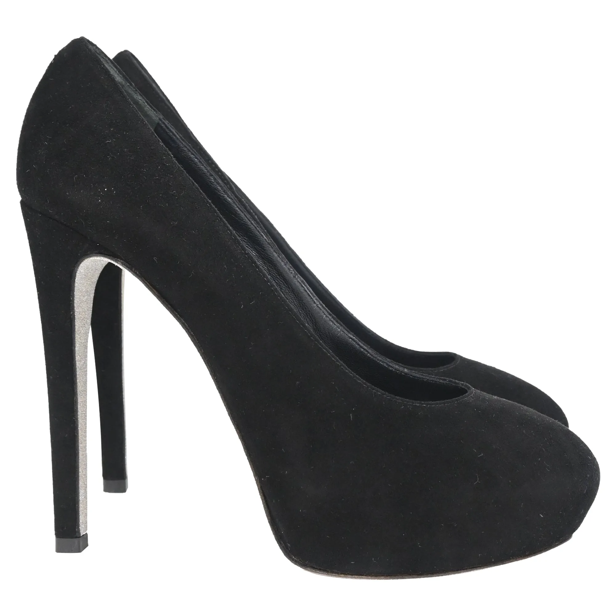 Ren?? Caovilla Platform Pumps in Black Suede