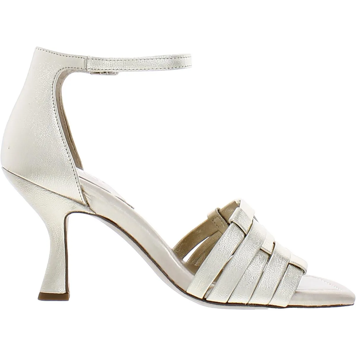 Ress Womens Faux Leather Ankle Strap Heels