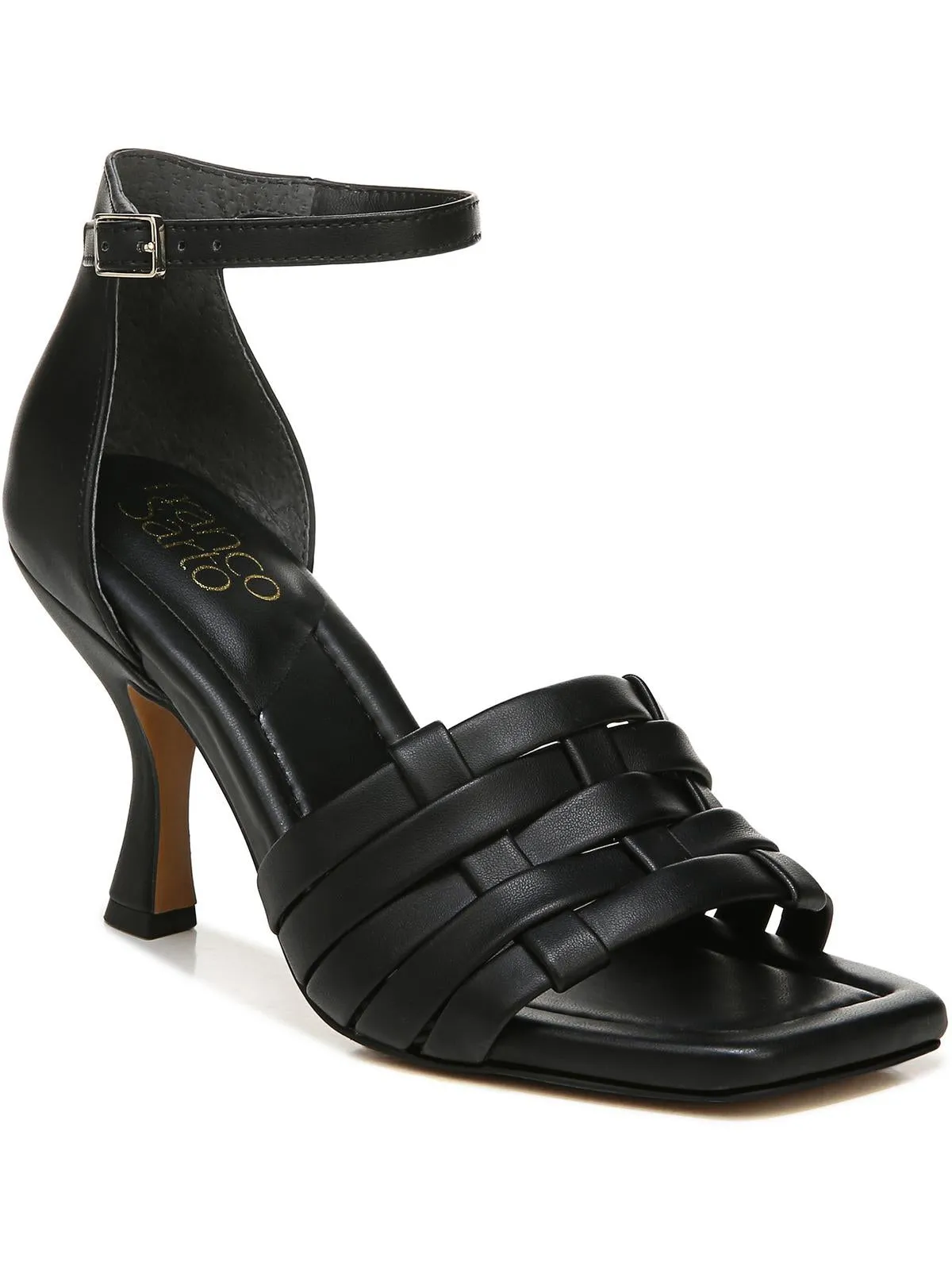 Ress Womens Faux Leather Ankle Strap Heels