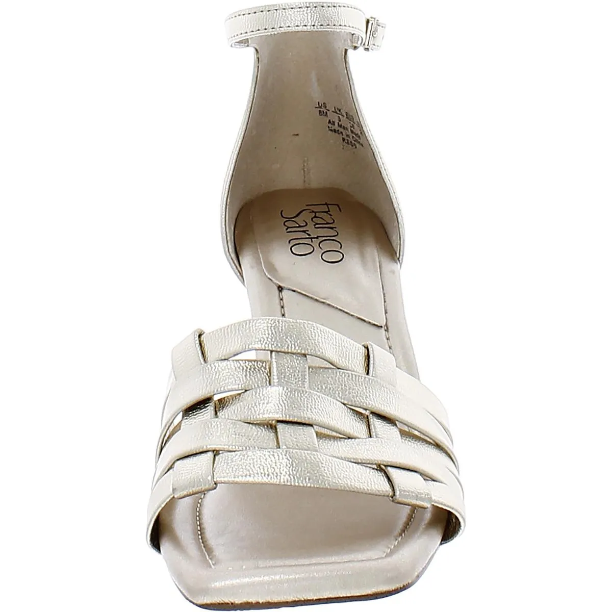 Ress Womens Faux Leather Ankle Strap Heels