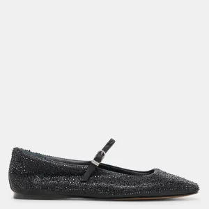Reyes Crystal Ballet Flats Black Metallic Crystal