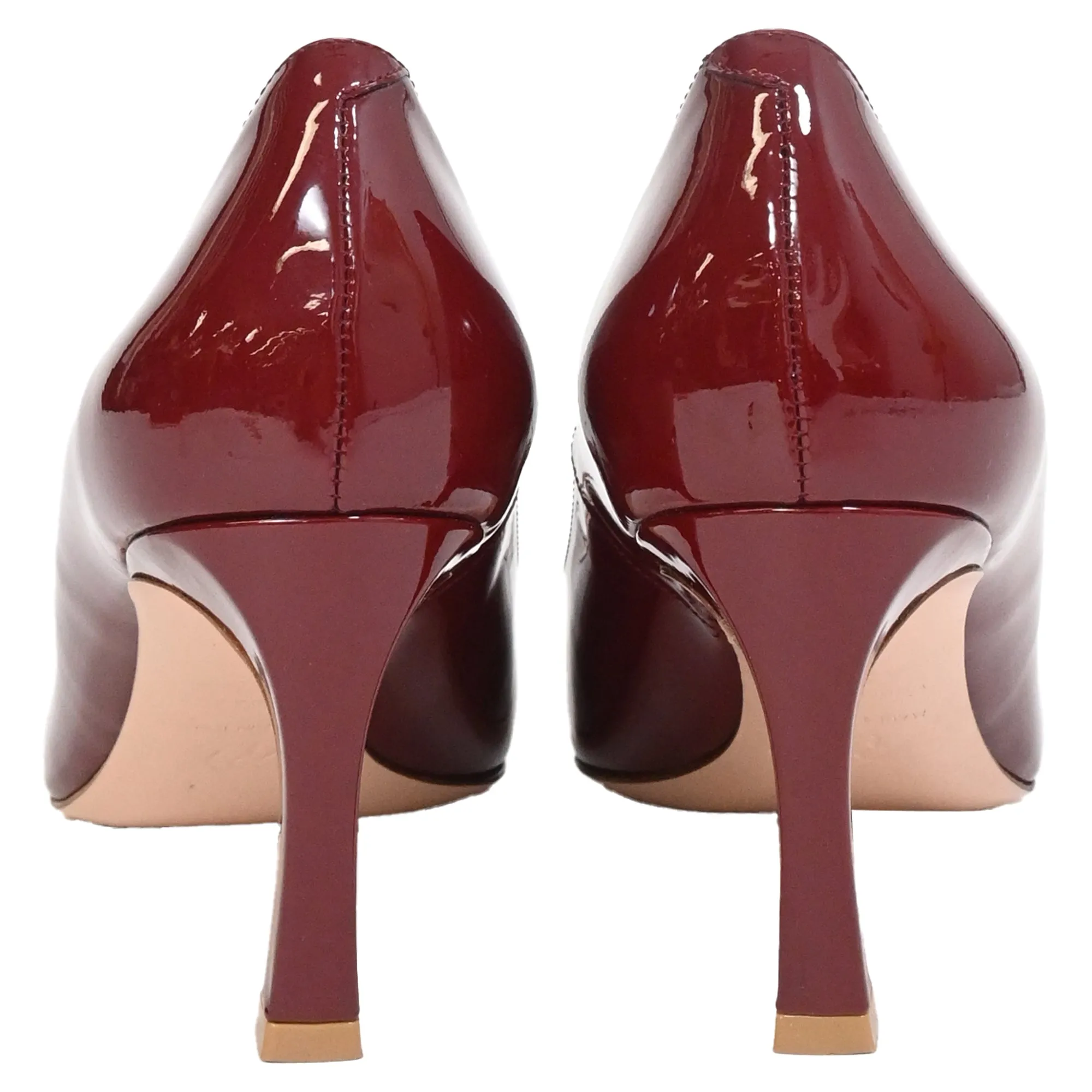 Roger Vivier Trompette Square-Toe Pumps Burgundy Patent Leather