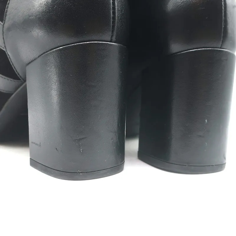 Saint Laurent Babies Buckle Ankle Boots Black Leather & Suede Size 37