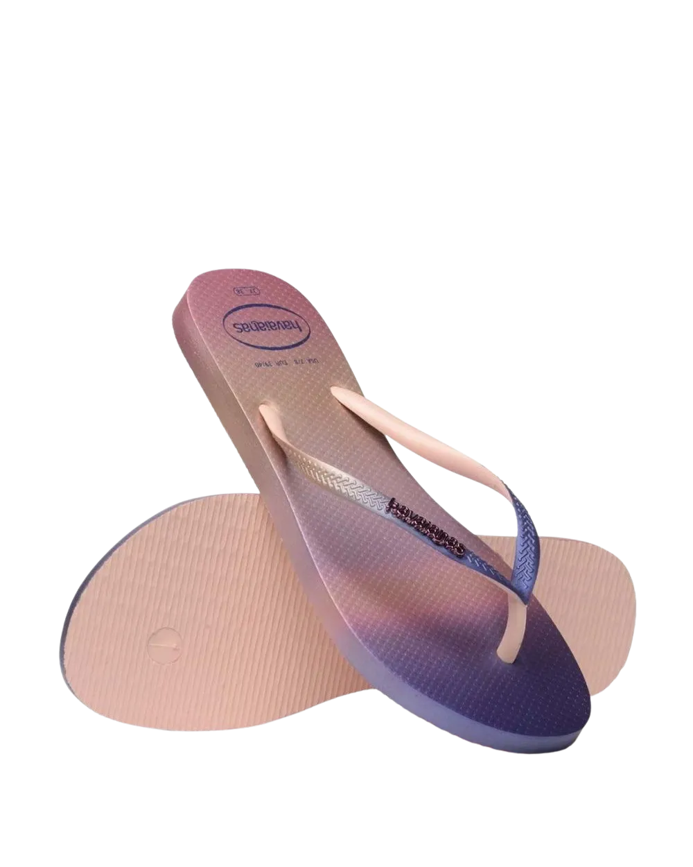 Slim Gradient Sunset Flip Flops in Ballet Rose