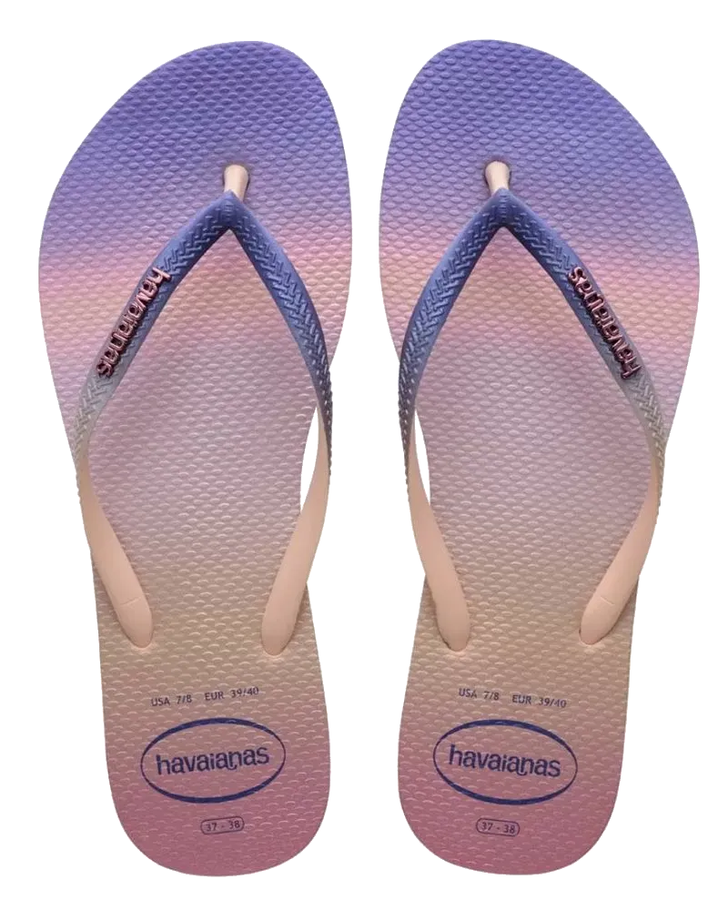 Slim Gradient Sunset Flip Flops in Ballet Rose