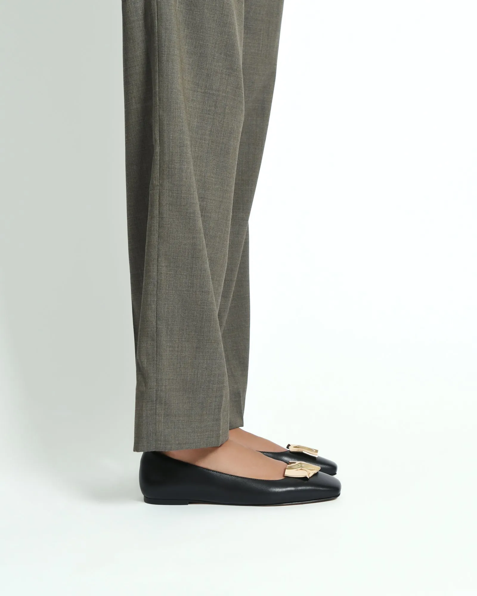 SONNY DRESS FLATS BLACK LEATHER