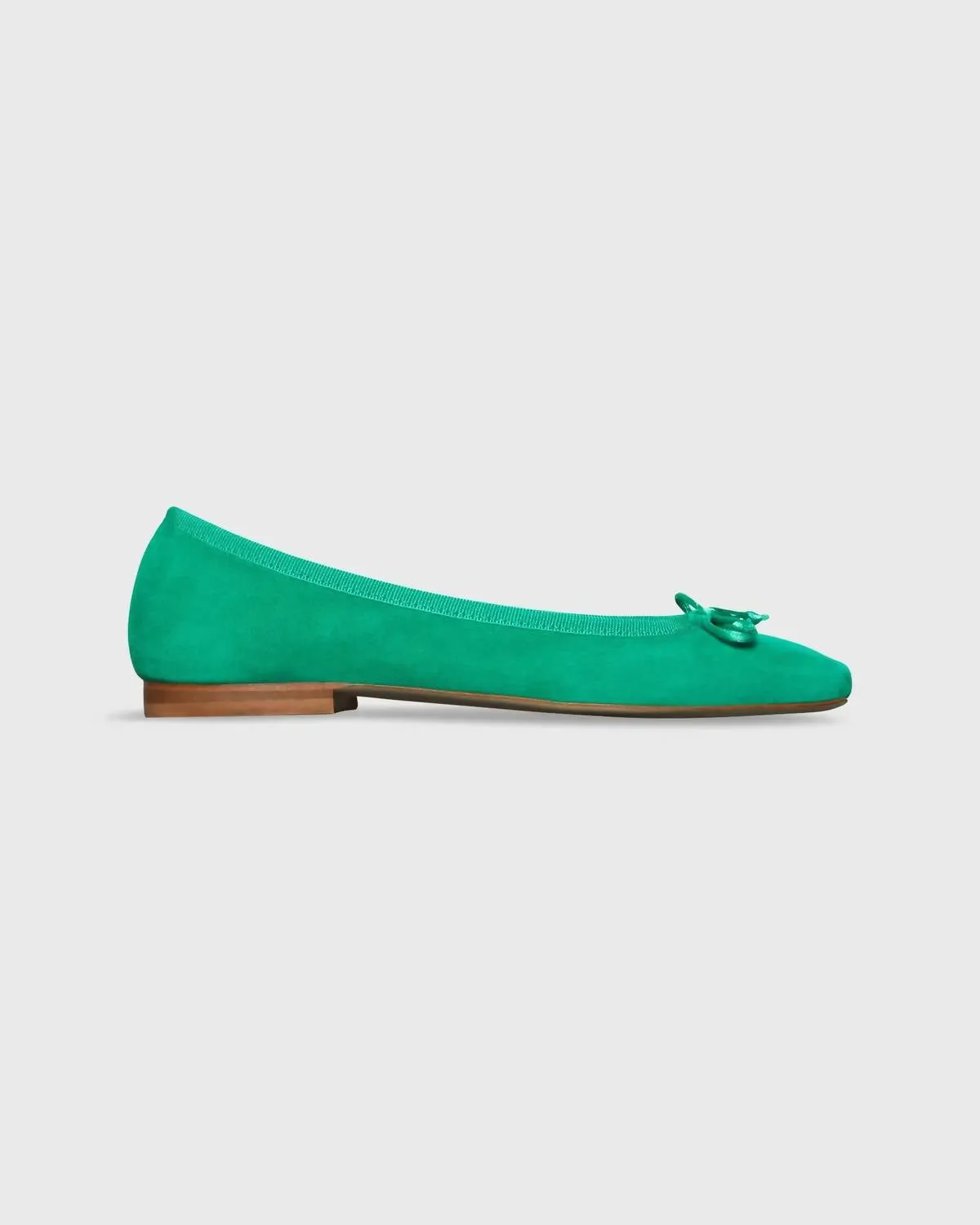 Square- Toe Ballet Flat Sandal In Green