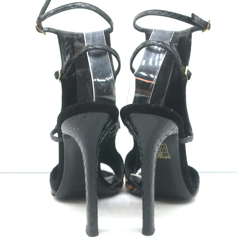 Tamara Mellon Sandals Trouble Maker Leopard Print Pony Hair Size 37.5