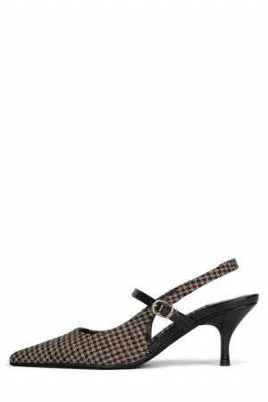 Tanya In Beige Brown Houndstooth