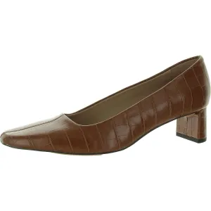 The Wanderering Womens Faux Leather Animal Print Pumps