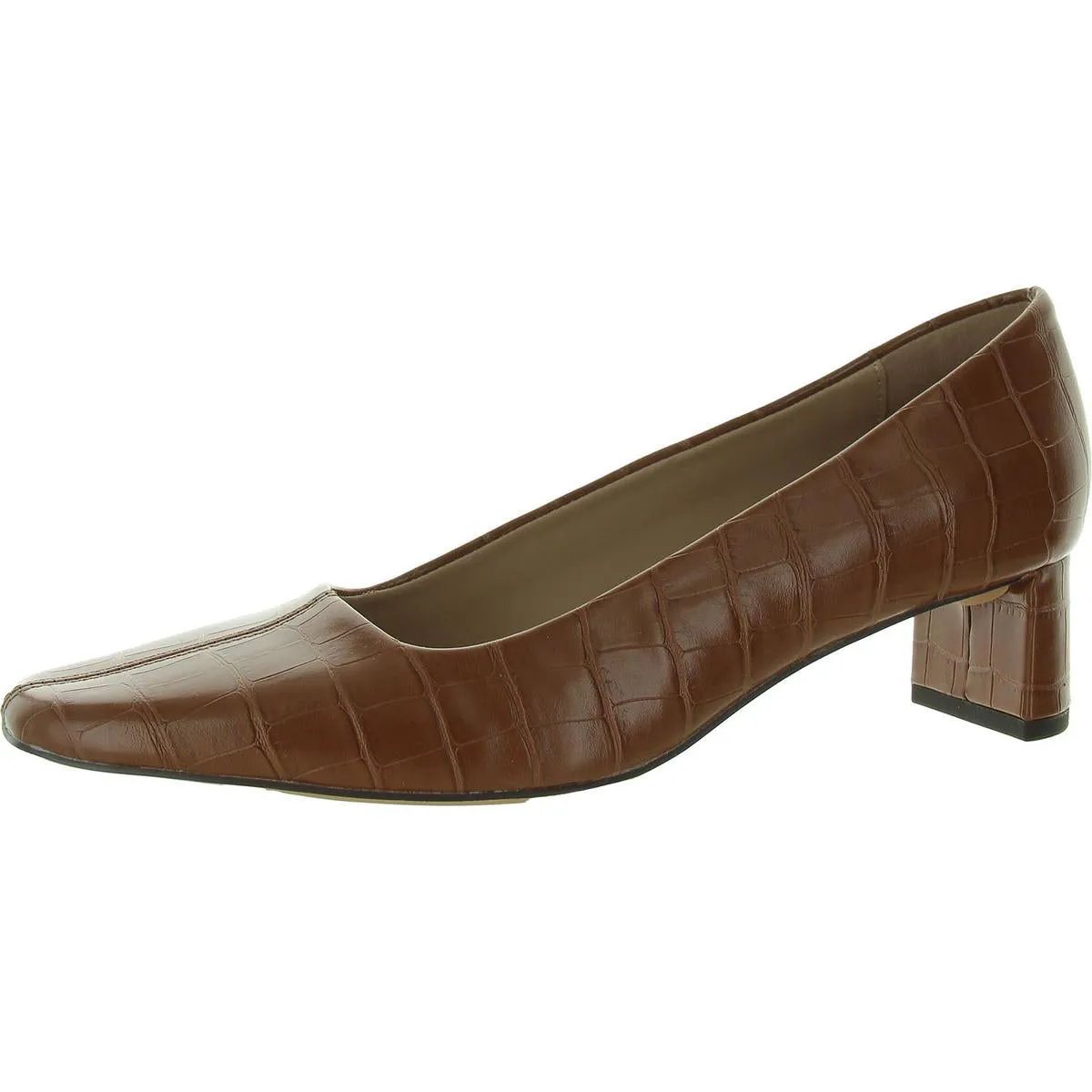 The Wanderering Womens Faux Leather Animal Print Pumps