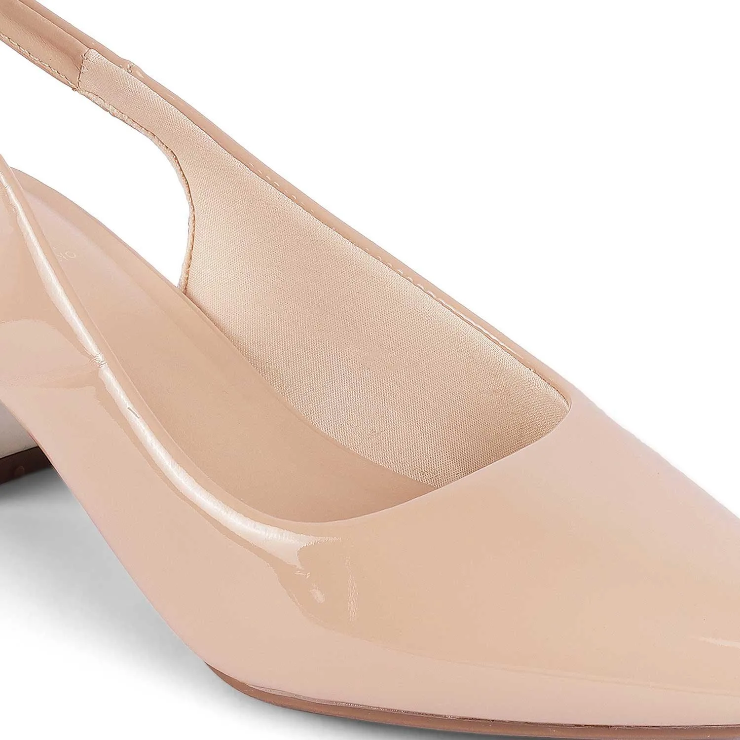 Tresmode Jane Beige Women's Dress Block Heel Slingback Pumps