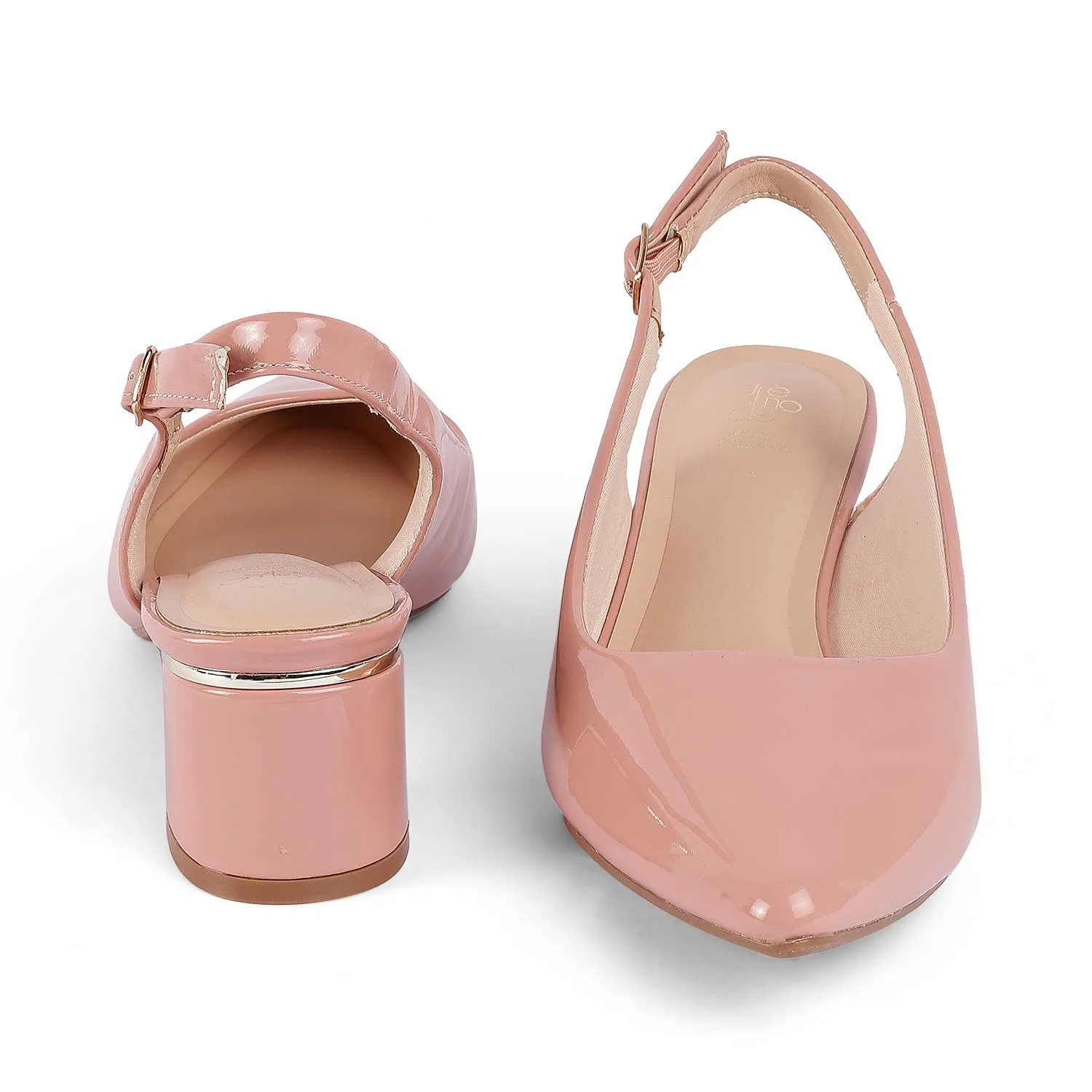Tresmode Jane Pink Women's Dress Block Heel Slingback Pumps