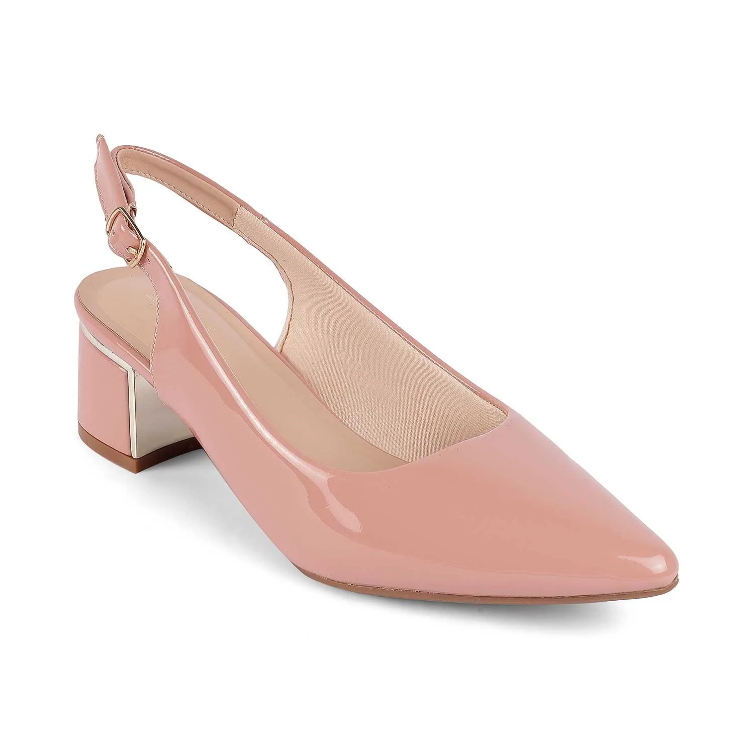 Tresmode Jane Pink Women's Dress Block Heel Slingback Pumps