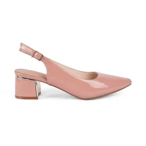 Tresmode Jane Pink Women's Dress Block Heel Slingback Pumps