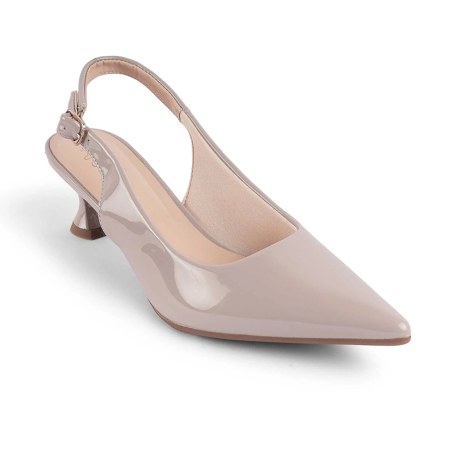 Tresmode Tokyo Grey Women's Dress Kitten Heel Slingback Pumps