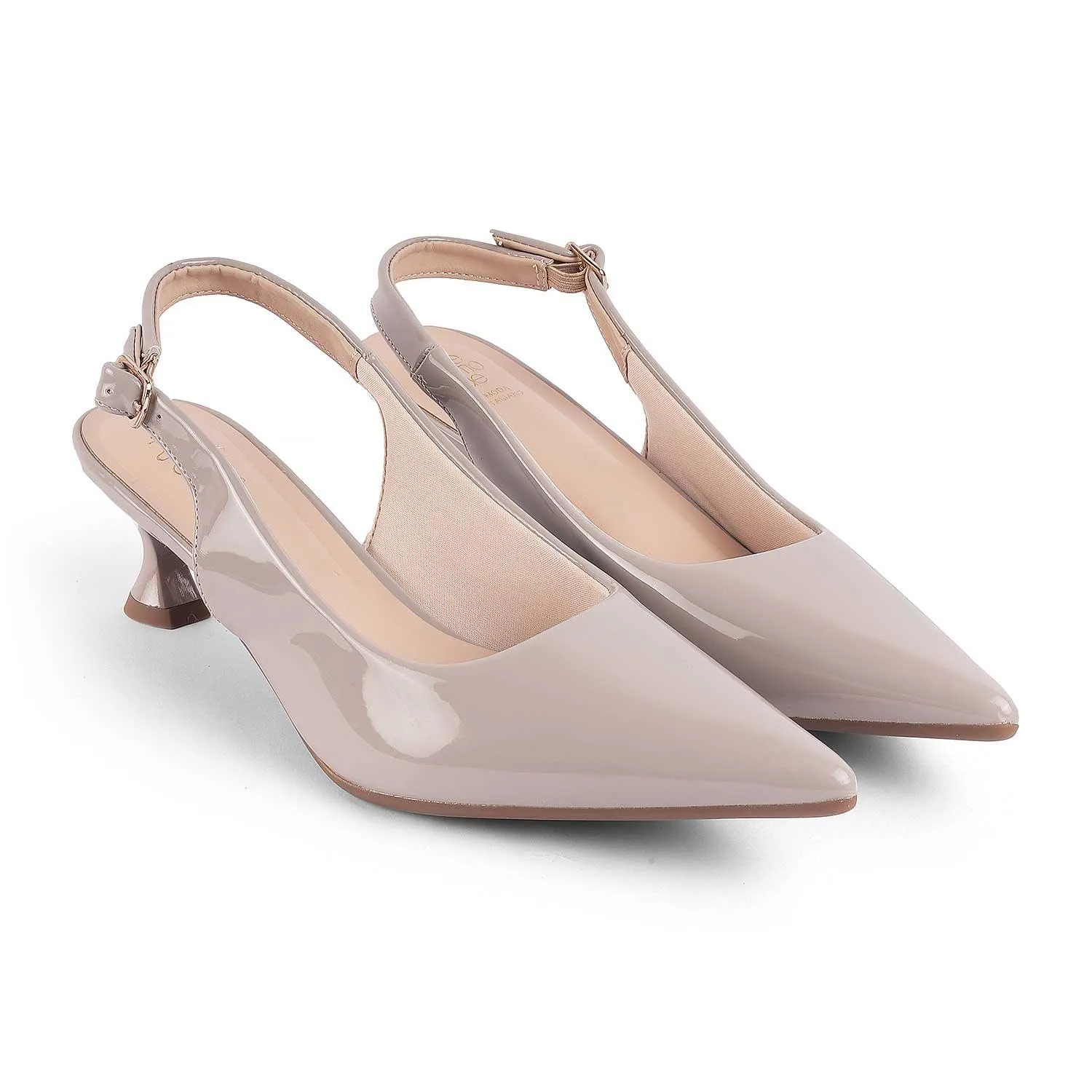 Tresmode Tokyo Grey Women's Dress Kitten Heel Slingback Pumps