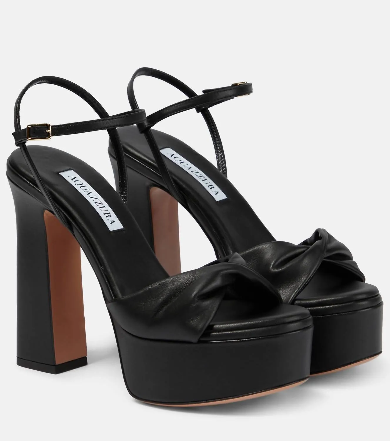 Twist Sandal Plateau 120 Leather Platform Sandals In Black