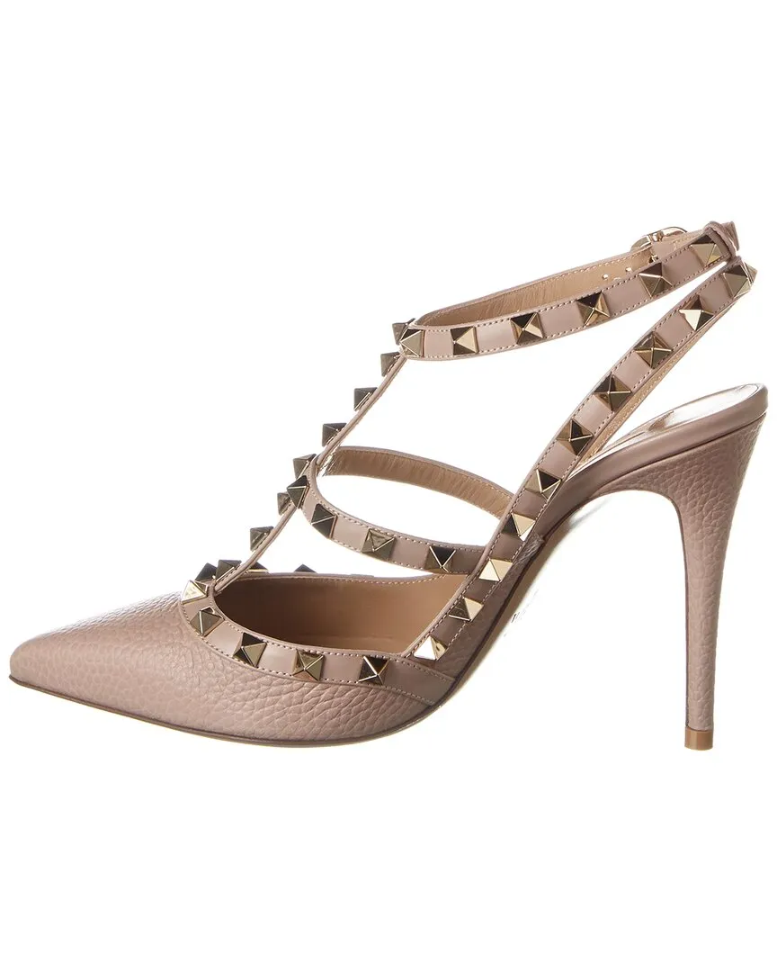 Valentino Rockstud Caged 100 Grainy Leather Pump
