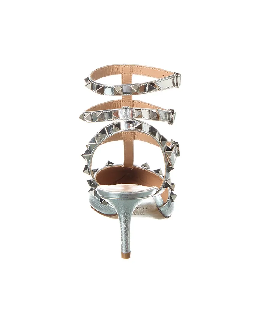 Valentino Rockstud Caged 65 Grainy Leather & Patent Pump