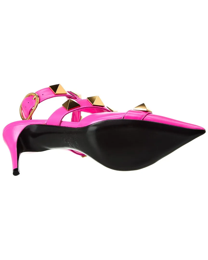 Valentino Roman Stud 80 Leather Ankle Strap Pump