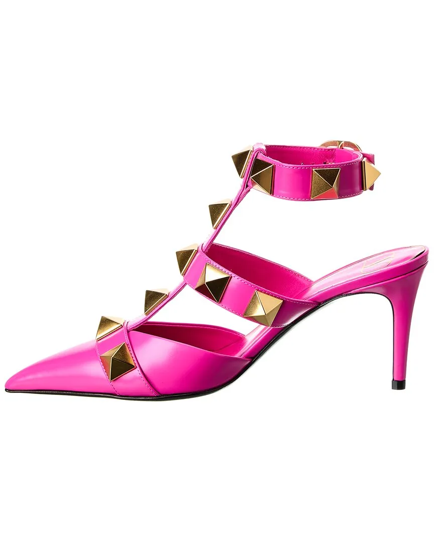 Valentino Roman Stud 80 Leather Ankle Strap Pump