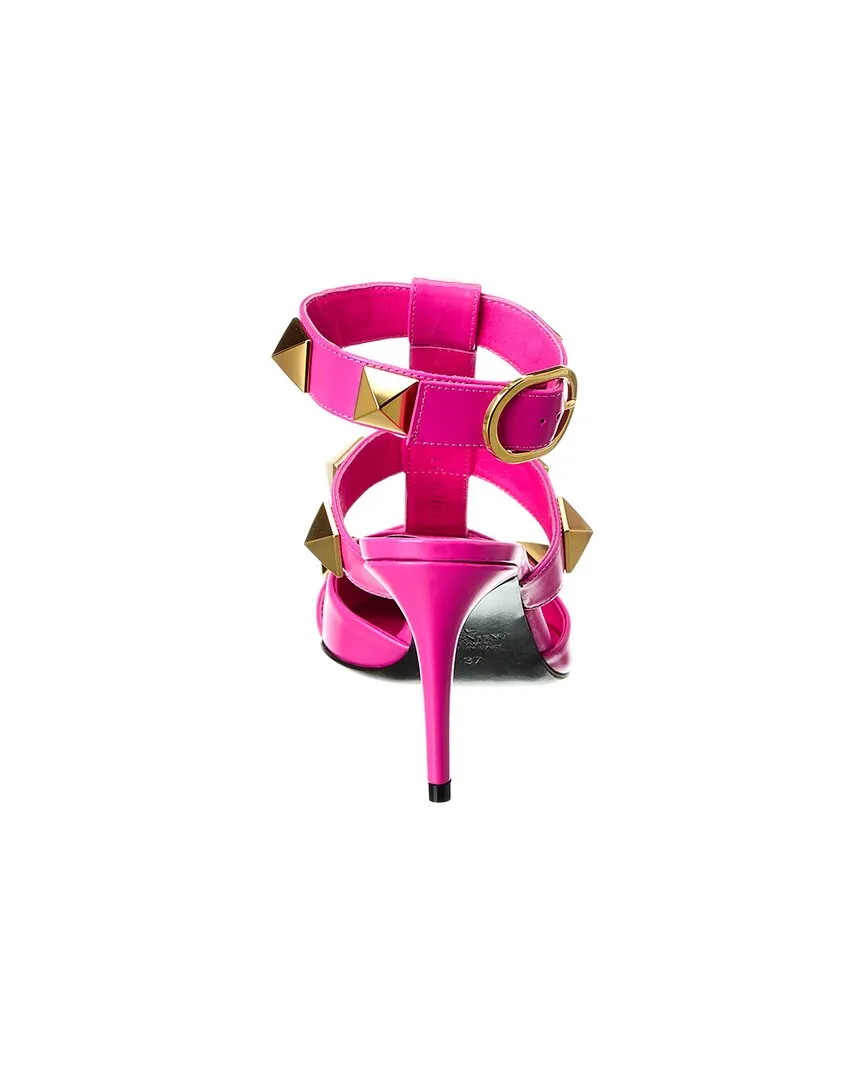 Valentino Roman Stud 80 Leather Ankle Strap Pump