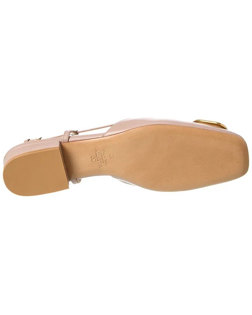 Valentino VLogo Leather Slingback Flat