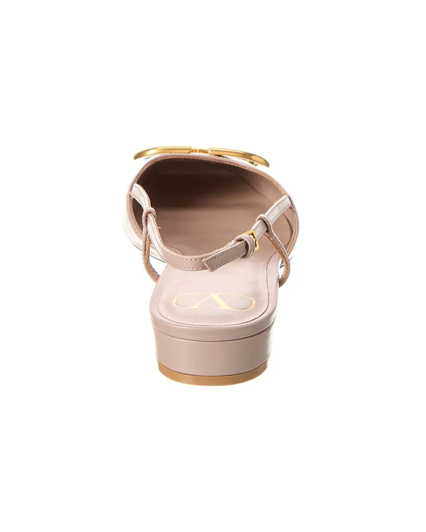 Valentino VLogo Leather Slingback Flat