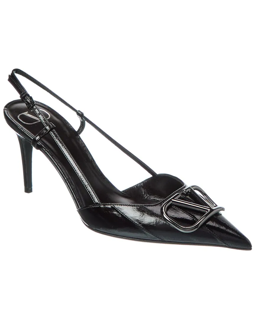 Valentino VLogo Signature 80 Leather Slingback Pump
