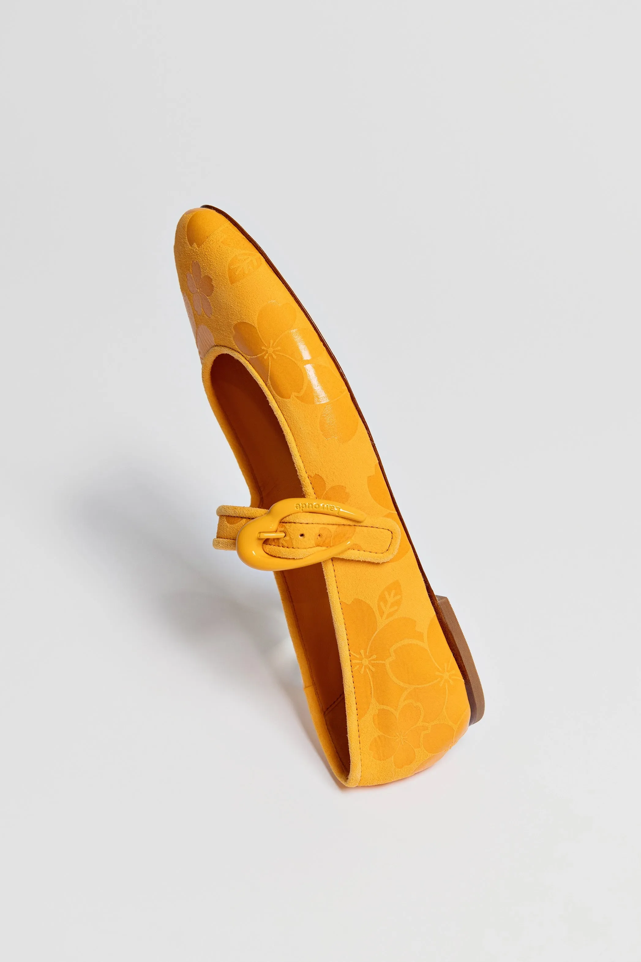 Verona Ballet Flat In Amber Sakura Printed Suede
