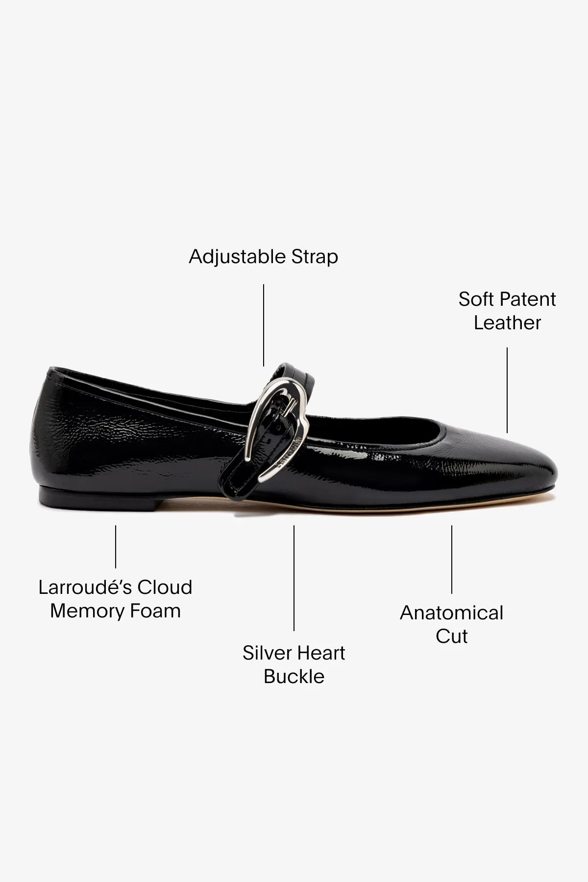 Verona Ballet Flat In Black Patent Leather