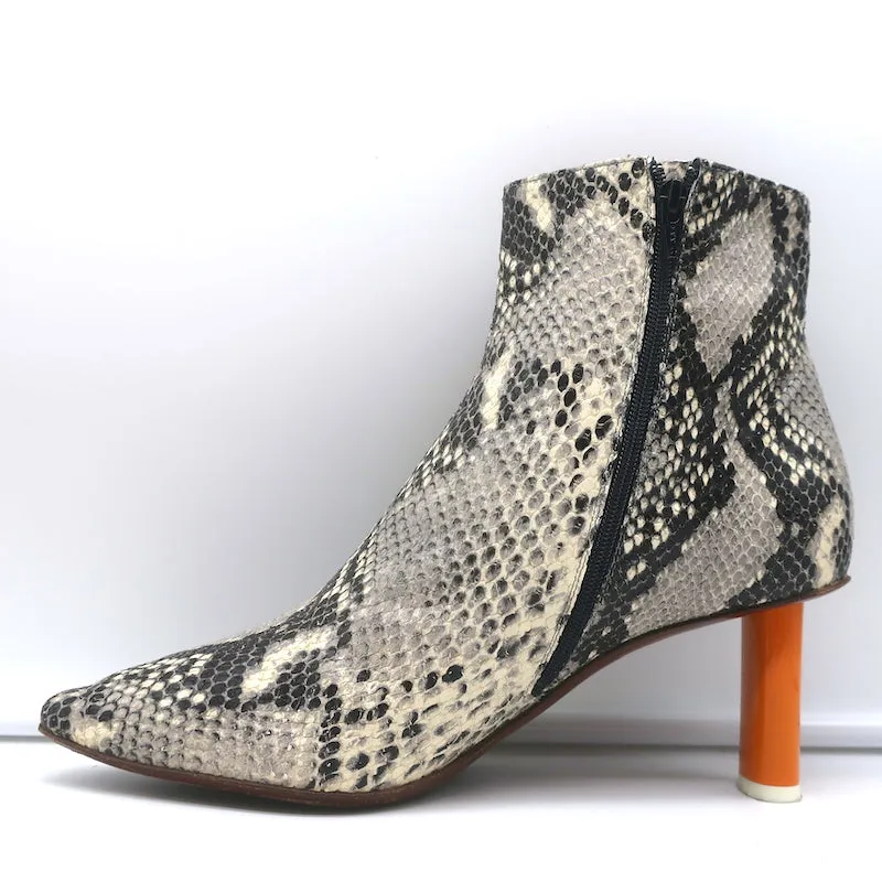 Vetements Demna Gvaslia Lighter Ankle Boots Grey Snakeskin Size 41