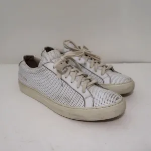 Woman by Common Projects Achilles Low Sneakers White Perforated Leather Size 38