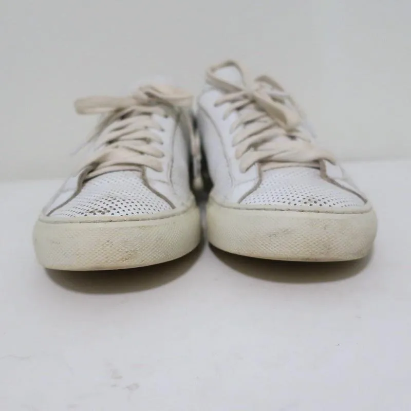 Woman by Common Projects Achilles Low Sneakers White Perforated Leather Size 38